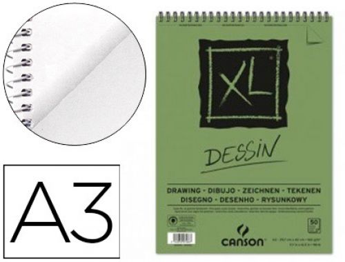 Bloco de desenho canson xl dessin din a3 liso microperfurado espiral 29,7x42 cm 50 folhas 160 gr , Canson , 64838 , 3148950074867